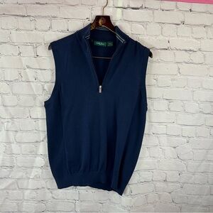 Bobby Jones navy 1/4 Zip Up Sweater vest golf outdoor preppy sz M